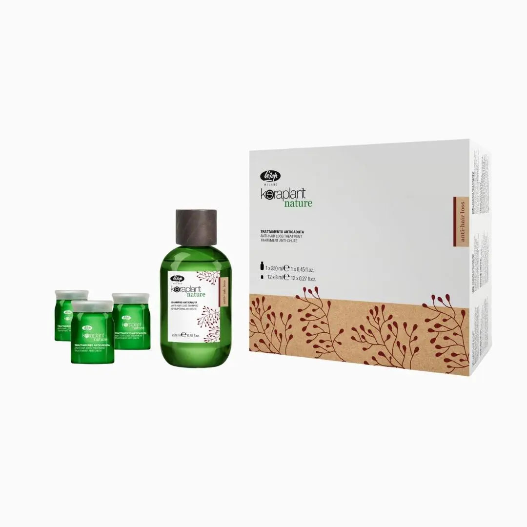 Lisap Keraplant - Rinkinys: Ampulės nuo plaukų slinkimo 12x8 ml + šampūnas 250 ml