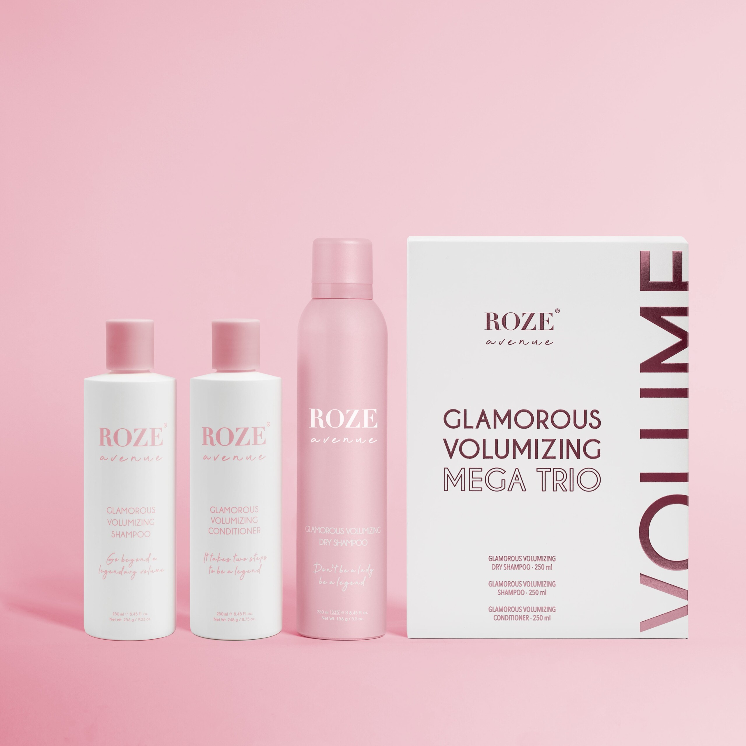 Roze Avenue - Rinkinys: šampūnas + kondicionierius, suteikiantis apimtį + sausas šampūnas
